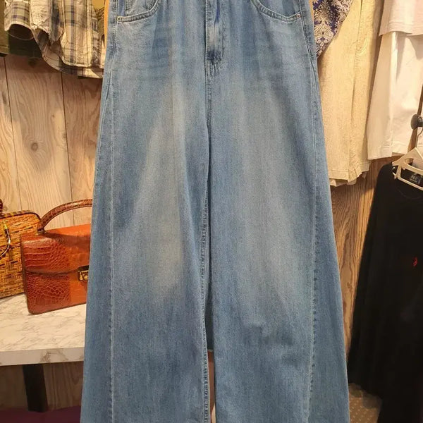 [BUNJANG] Unique Wide Dart Cut Denim Jeans (Inner Banding, Size S) / [S] 국내제조 유니크 와이드 다트 절개컷팅 데님(안쪽밴딩/상태좋음)