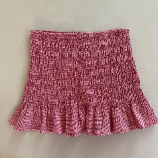 [BUNJANG] Zara Check Shirring Smocking Skirt - Size M / 자라 체크 셔링 스모킹 스커트 M 택달린 새상품