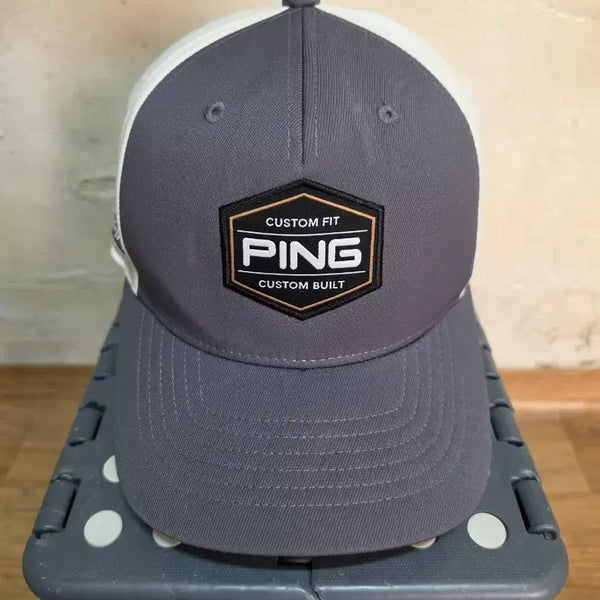 [BUNJANG] PING Men's Golf Cap Hat Grey/White / (FEEE) 핑 남성골프 캡 모자 그레이/화이트
