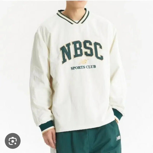 [BUNJANG] New Balance NBSC Logo Pullover Training Set - Ivory, XL / 뉴발란스 웜업