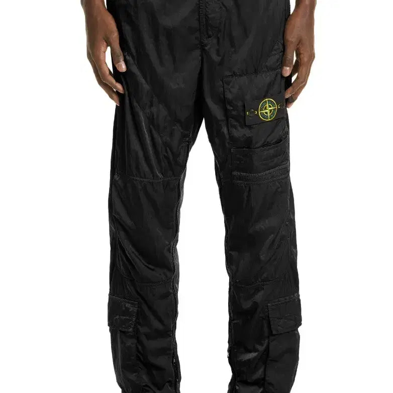 [BUNJANG] Stone Island Nylon Satin Raso Track Cargo Pants Black / 스톤아일랜드 나일론 사틴 라소 트랙 카고 팬츠 블랙