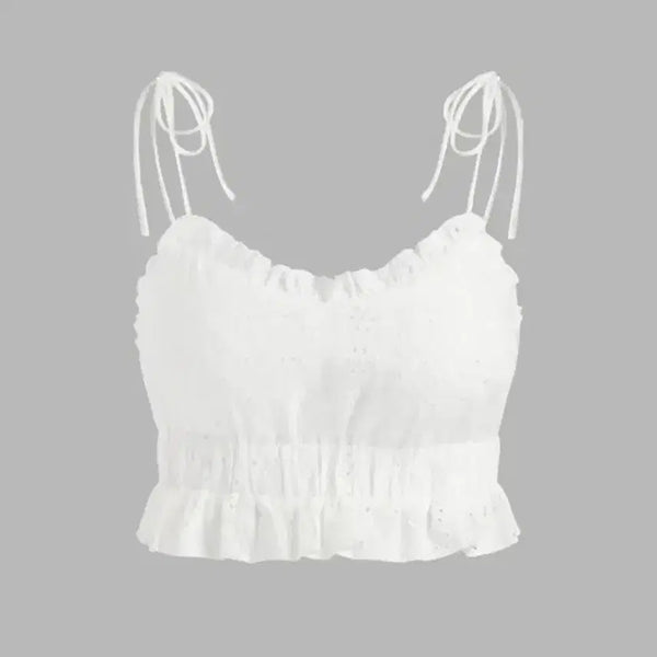 [BUNJANG] Shop Cider Ruffle Lace Tank Top (S) / (S) 샵사이다 러플 레이스 탱크탑