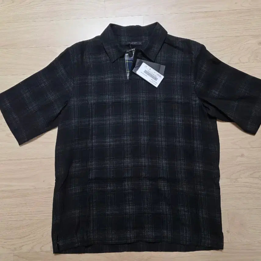 [BUNJANG] Jil Stuart New York Hidden Tartan Check Short Sleeve Polo Shirt M (100) / 질스튜어트뉴욕 히든 타탄 체크 반팔 카라티 M 100 정가 32만원