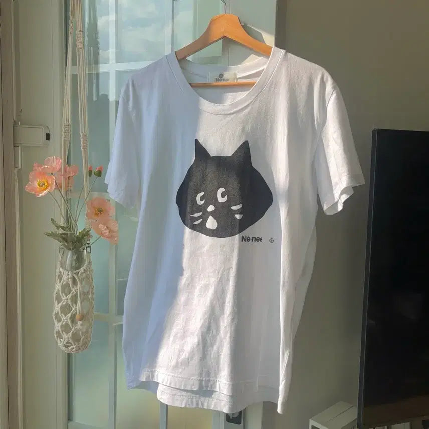 [BUNJANG] Ne-net Cat Short-Sleeve T-Shirt / [빈티지] Ne-net 네넷냐 고양이 반팔티 -옷장정리