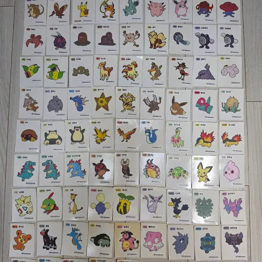 [BUNJANG] Pokemon Stickers Bundle Set (94 pcs) / 포켓몬 띠부씰 일괄 판매
