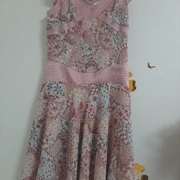 [BUNJANG] RYAN Floral Pink Midi Dress Size 55 / RYAN 플로럴  핑크색 원피스(55)