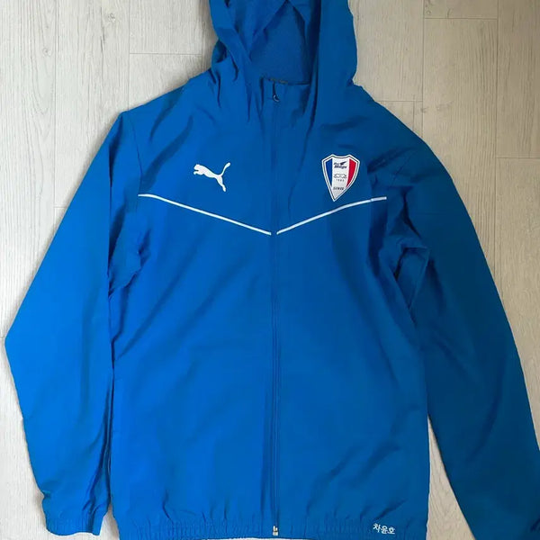 [BUNJANG] Suwon Samsung Puma Football Windbreaker Jacket Blue / 수원삼성 푸마 축구 바람막이 자켓 블루