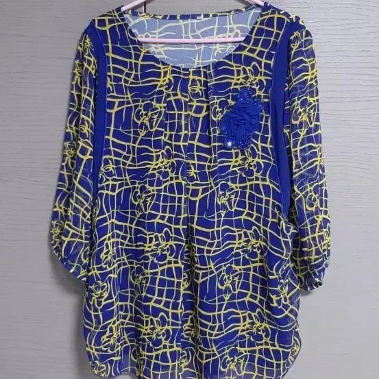 [BUNJANG] Yellow Pattern Blouse / 옐로우패턴블라우스(77)