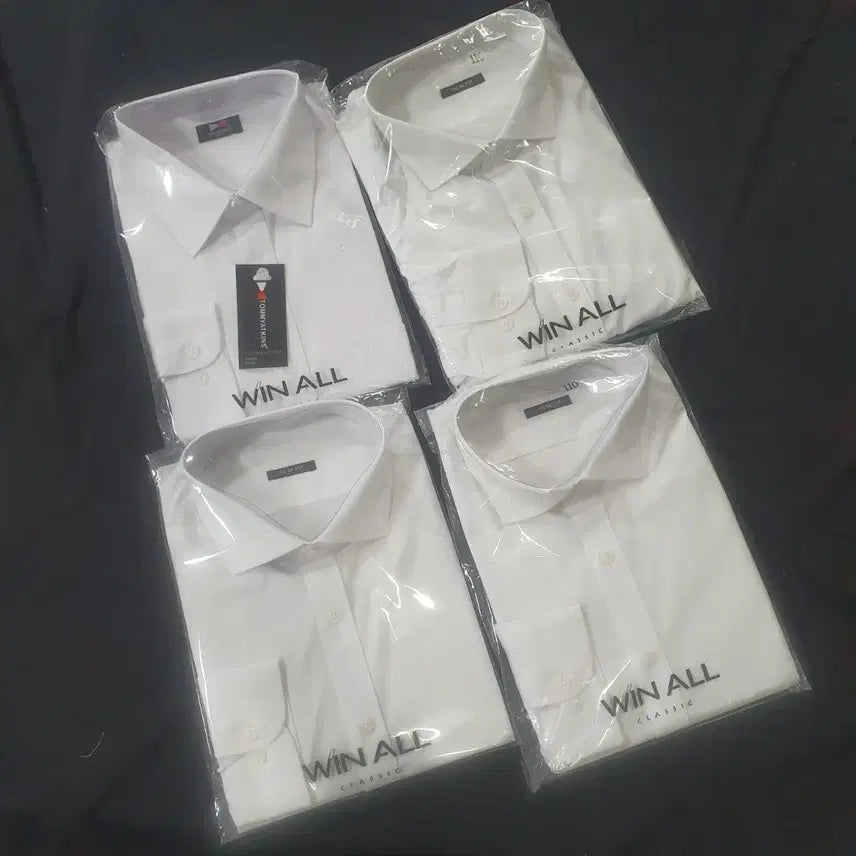 [BUNJANG] White Long-Sleeve Dress Shirts (4-Pack), 2XL / 와이셔츠4장 110(2XL)