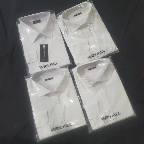 [BUNJANG] White Long-Sleeve Dress Shirts (4-Pack), 2XL / 와이셔츠4장 110(2XL)