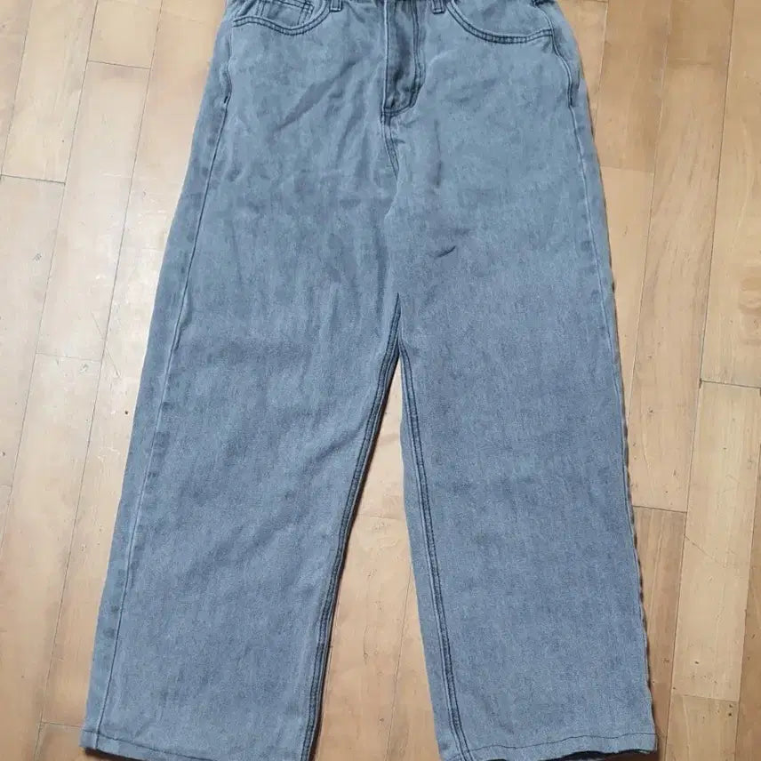 [BUNJANG] Goodlife Works Wide Denim Pants (Size S, Grey) / GLW 굿라이프웍스 와이드 데님 팬츠 S 그레이진 청바지