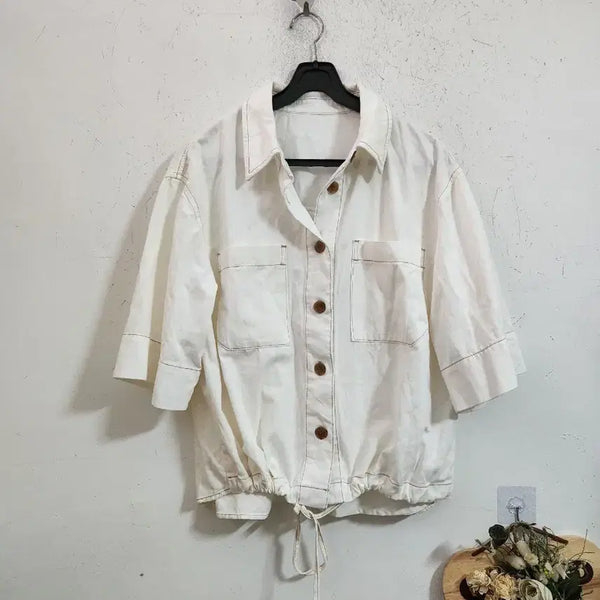 [BUNJANG] White Shirt Jacket / 화이트 셔츠자켓