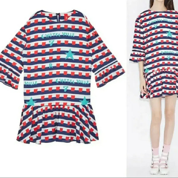 [BUNJANG] Lucky Chouette Star Pattern Dress / 럭키슈에뜨 별 패턴 원피스