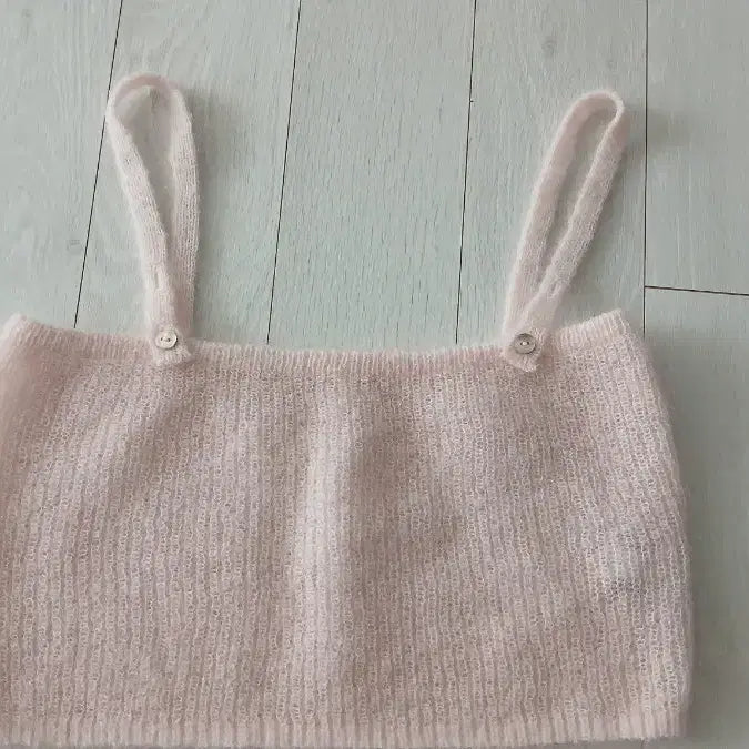 [BUNJANG] Pink Angora Bustier / 핑크 앙고라 뷔스티에(새상품)