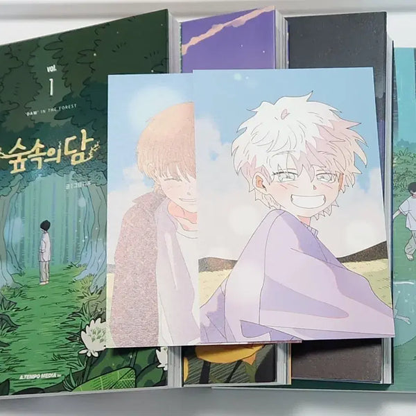 [BUNJANG] The Story of Sapsali Vol. 1-4 + 2 Postcards / 숲속의 담 단행본 1~4권 + 특전 엽서 2장