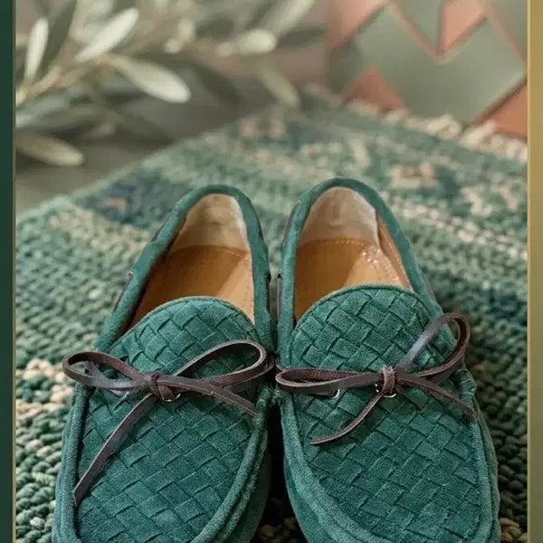 [BUNJANG] Bottega Veneta Intrecciato Suede Driving Loafers Green / 보테가베네타 인트레치아토 로퍼 그린 43