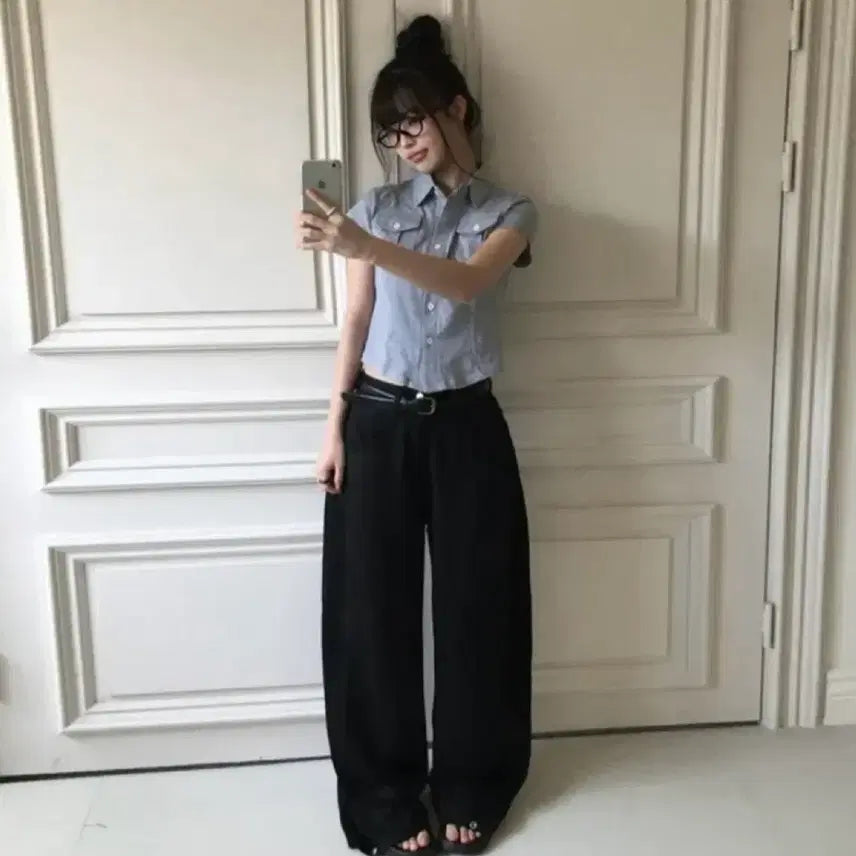 [BUNJANG] Anymore Black Wide Pants M / 애니원모어 검정 와이드팬츠 M