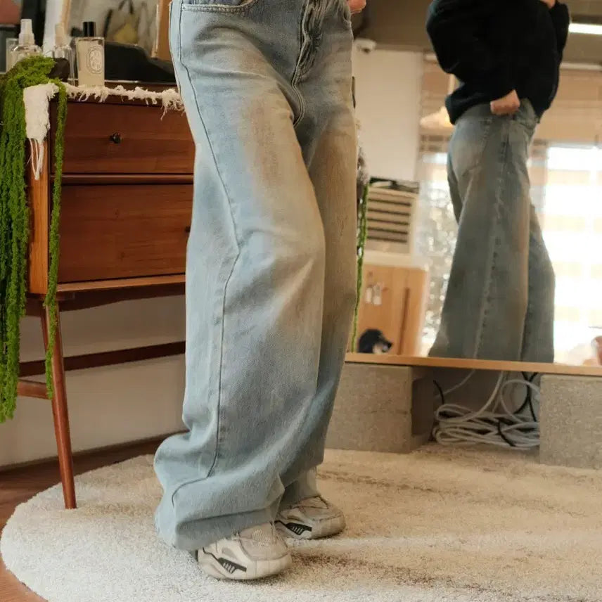 [BUNJANG] Ann Andelman Vintage Washed Wide Pants / 앤안델만 빈티지워싱 와이드 팬츠