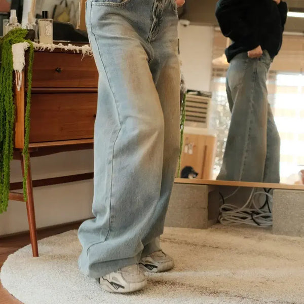 [BUNJANG] Ann Andelman Vintage Washed Wide Pants / 앤안델만 빈티지워싱 와이드 팬츠