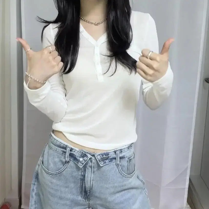 [BUNJANG] MIXXO Curved Over-Turned Denim Pants Light Indigo / [미쏘] 신상을 반값에 급처 택부착 새상품 핏존예 커브드 오비턴업데님팬츠