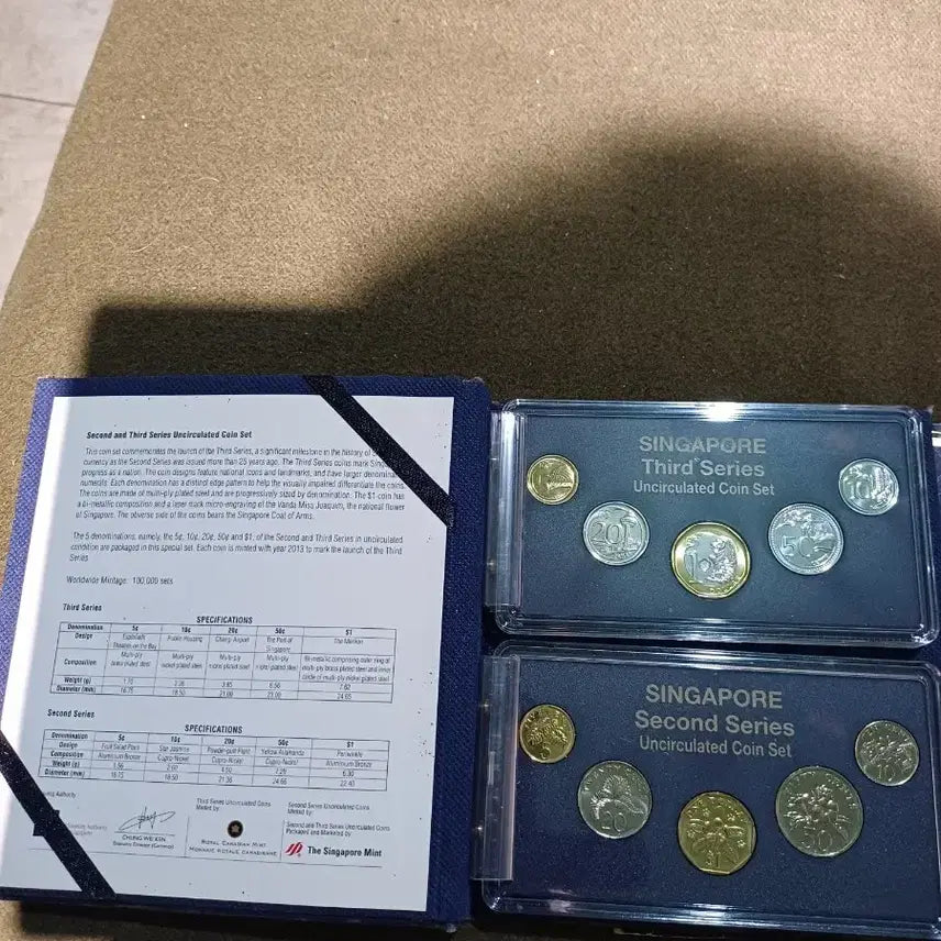 [BUNJANG] Singapore 2nd & 3rd Series Uncirculated Coin Set / 싱가포르 2차, 3차 미사용 주화 세트