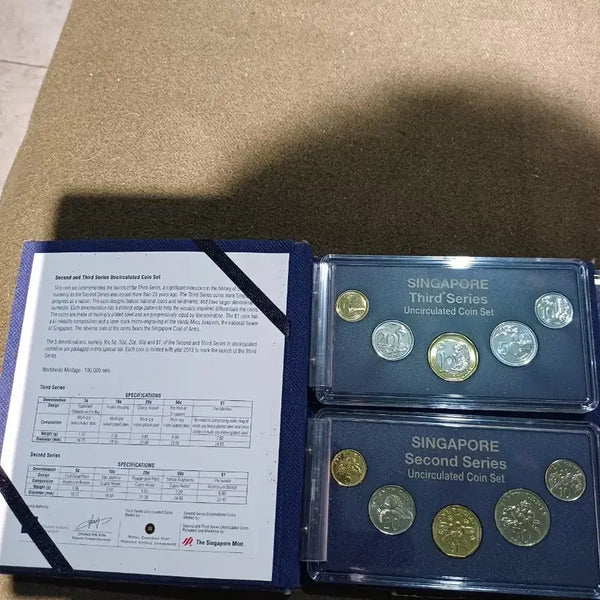 [BUNJANG] Singapore 2nd & 3rd Series Uncirculated Coin Set / 싱가포르 2차, 3차 미사용 주화 세트