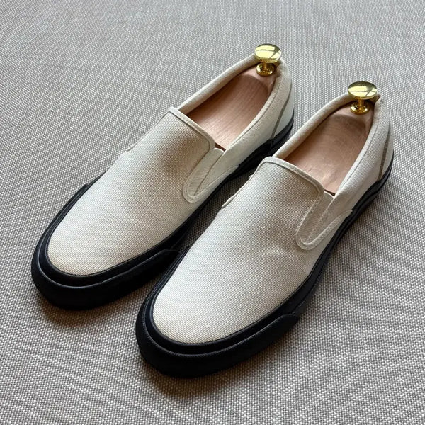 [BUNJANG] BEAMS Canvas Deck Slip-on Shoes (Cream White, 250mm) / [250] BEAMS 캔버스 덱 슬립온 슈즈