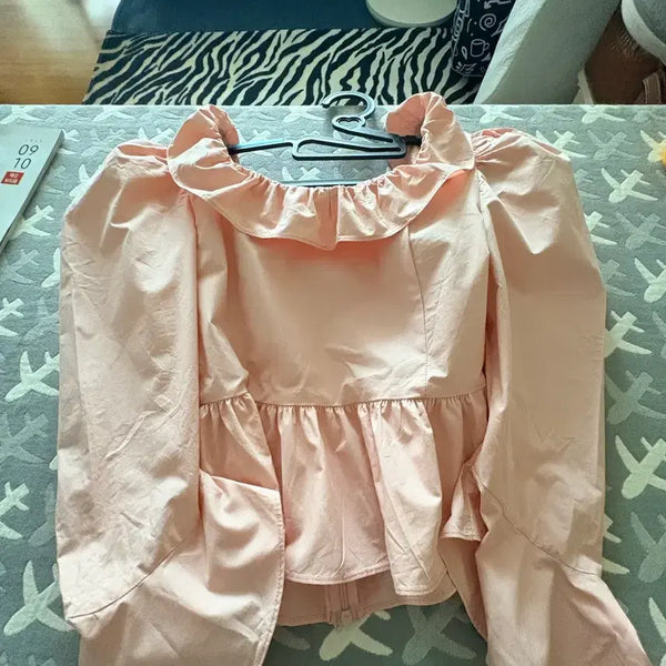 [BUNJANG] Butterheim Pink Princess-Style Blouse / [1번 착용] 버터하임 핑크 공주풍 블라우스