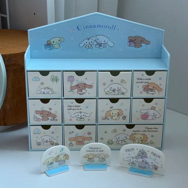 [BUNJANG] Sanrio Cinnamoroll Mocha Advent Chest Drawer Storage Case / 산리오 시나모롤 모카 어드벤트 체스트 서랍장 보관함 케이스 고전키티