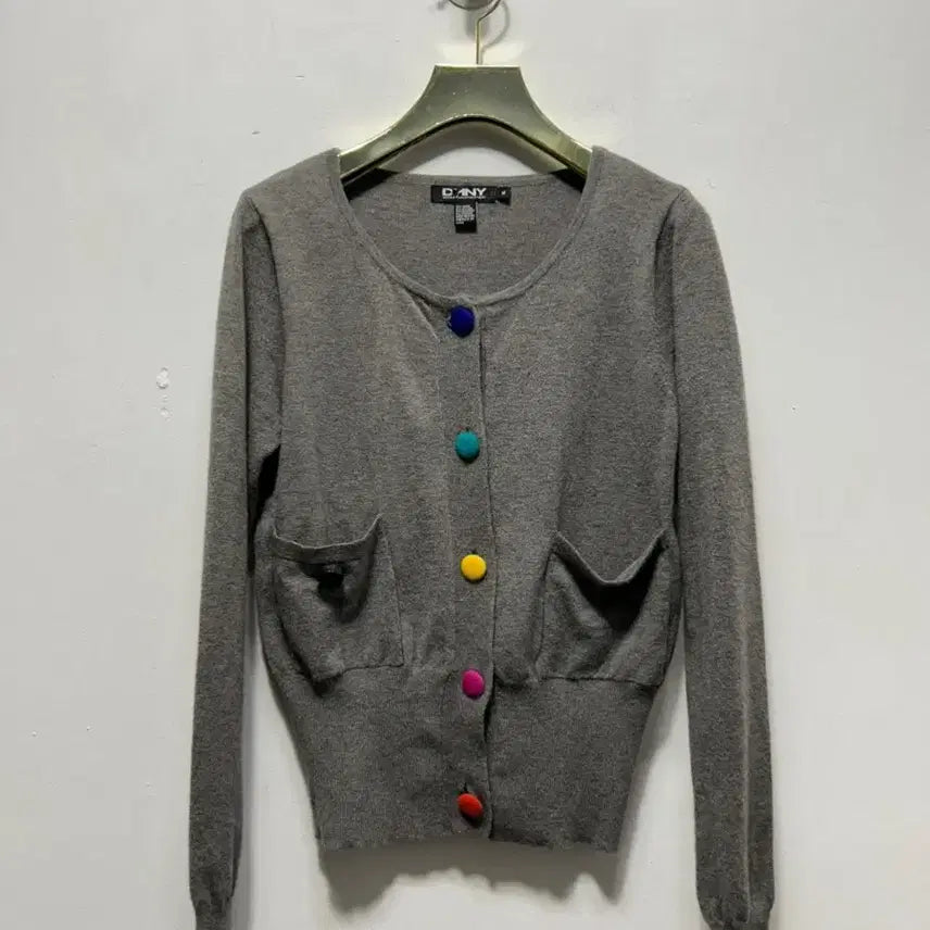 [BUNJANG] DKNY Grey Cardigan Button Detail M / DKNY 가디건 회색 단추 포인트 M