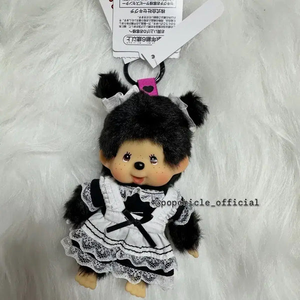 [BUNJANG] Monchhichi Black Maid Keyring / 홍콩 몬치치 블랙 메이드 키링
