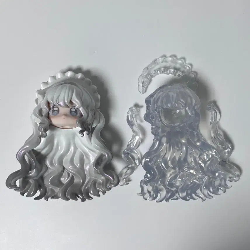 [BUNJANG] Blind Doll BJD Secret Head + Clear Hair Set / 블라인드 인형 BJD 시크릿 헤드+클리어 헤어 세트