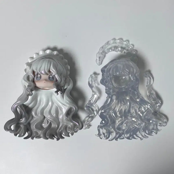 [BUNJANG] Blind Doll BJD Secret Head + Clear Hair Set / 블라인드 인형 BJD 시크릿 헤드+클리어 헤어 세트