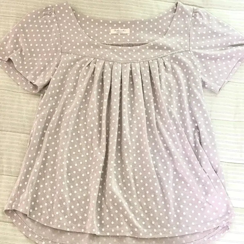[BUNJANG] Camivintage Polka Dot Cotton Blouse / 카메빈티지 도트 면 블라우스