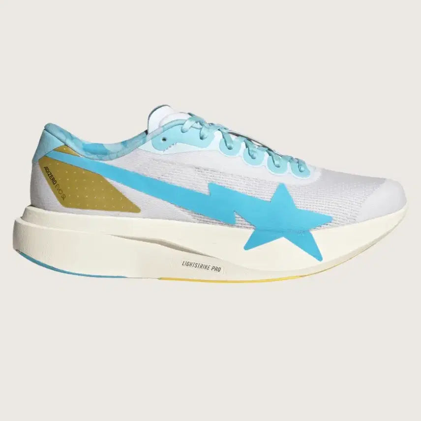 [BUNJANG] Adidas x BAPE Adizero EVO SL Core White Metallic Gold / Adidas BAPE 아디다스 x 베이프 아디제로 EVO SL
