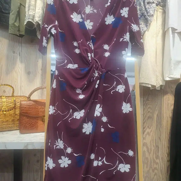 [BUNJANG] Banana Republic Flower Shirring Wrap Dress / 바나나리퍼블릭 플라워 셔링 랩 원피스 (XXS P / 44~날씬55)