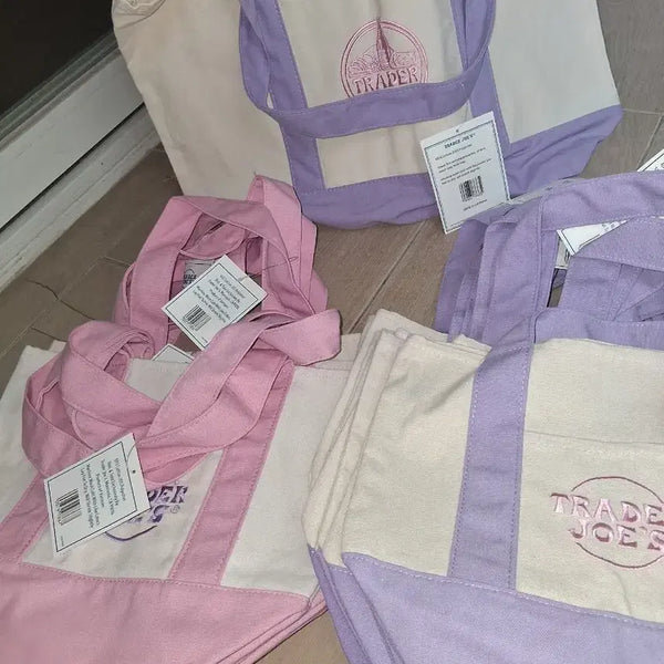 [BUNJANG] Trader Joe's Eco Bag Pink/Lavender / 트레이더 조스 에코백  핑크/라벤더