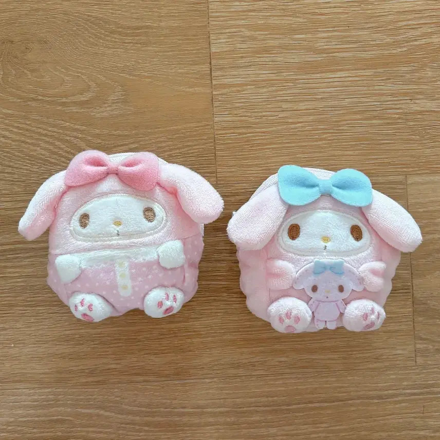 [BUNJANG] Sanrio My Melody Mini Pouch AirPod Case Coin Purse Set / [2개일괄]산리오 마이멜로디 에어팟케이스 미니파우치 동전지갑 마스코트