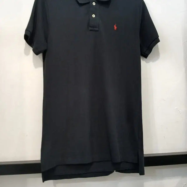 [BUNJANG] Polo Ralph Lauren Black Cotton Short Sleeve Polo Shirt XL / 폴로 랄프로렌 블랙 카라티 XL(18-20)