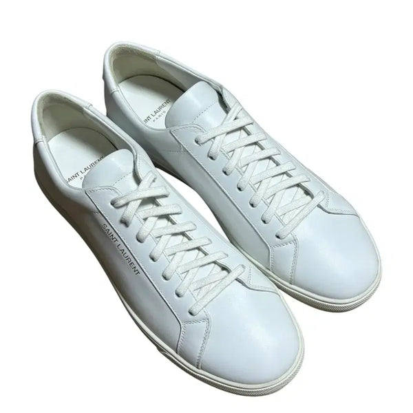[BUNJANG] Saint Laurent White Leather Sneakers / 생로랑 화이트 스니커즈 42.5