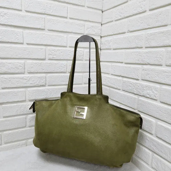 [BUNJANG] Fendi FF Logo Shoulder Bag Olive Khaki / [정품] fendi 펜디 ff로고 숄더백