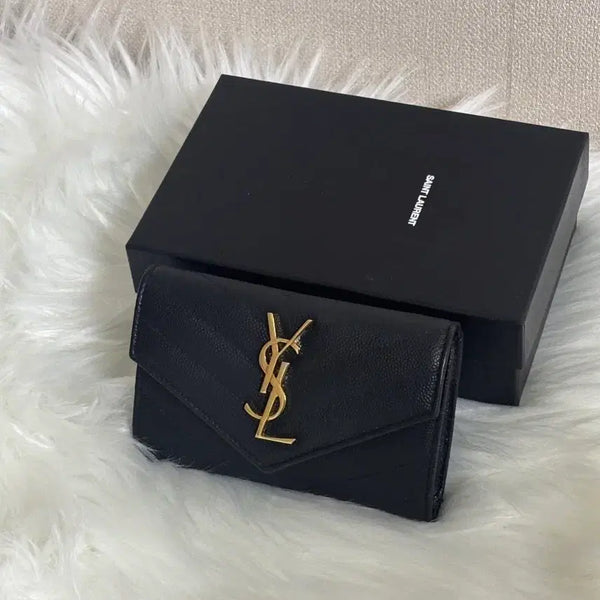 [BUNJANG] Saint Laurent Envelope Matelassé Card Holder Black / 생로랑 엠벨로프 마테라쎄 카드지갑 블랙