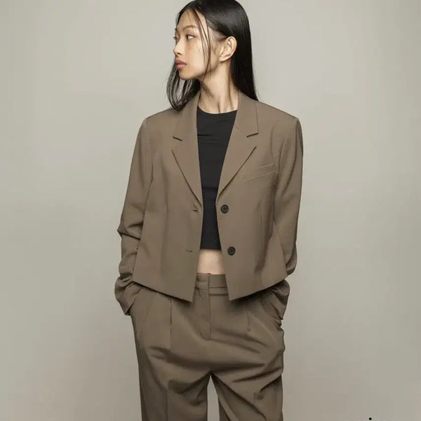 [BUNJANG] Musinsa Womens Cropped Blazer Dusty Beige / 무신사 우먼즈 크롭 블레이저 [더스티 베이지]