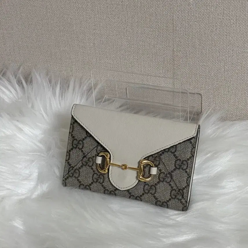 [BUNJANG] Gucci Horsebit Card Holder Beige/Ivory / 구찌 홀스빗 카드지갑 베이지/아이보리