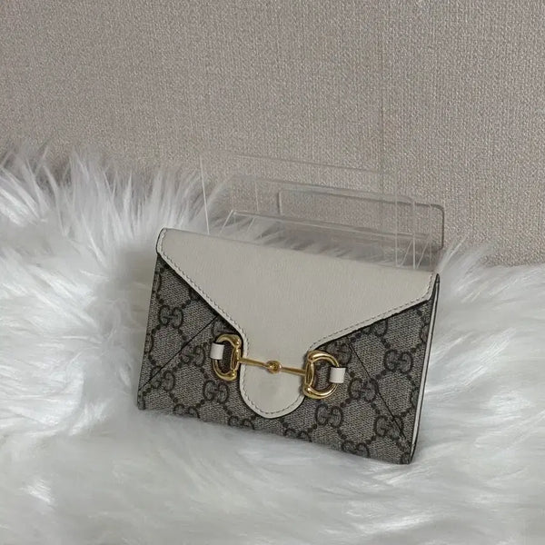 [BUNJANG] Gucci Horsebit Card Holder Beige/Ivory / 구찌 홀스빗 카드지갑 베이지/아이보리