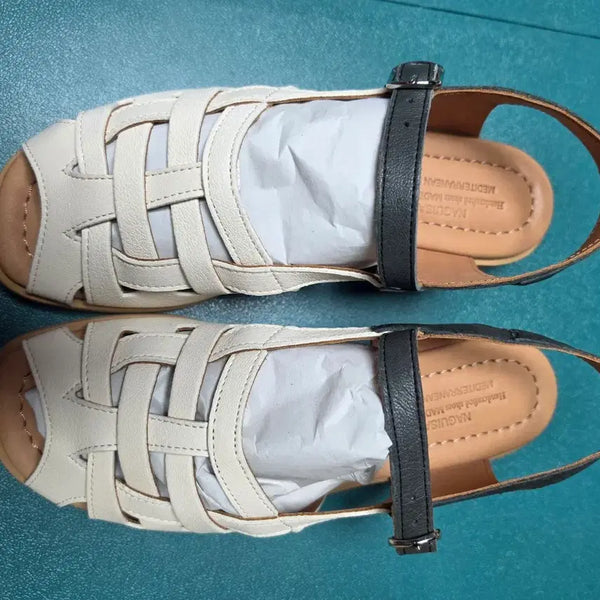 [BUNJANG] Naguisa Tallis Flat Shoes Ecru Dark Grey Size 35 / naguisa 나귀사 딸리스 플랫 에크루 다크그레이 35