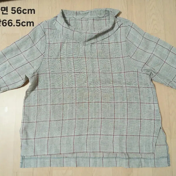 [BUNJANG] Linen Check Blouse / 린넨 체크 블라우스 (66)
