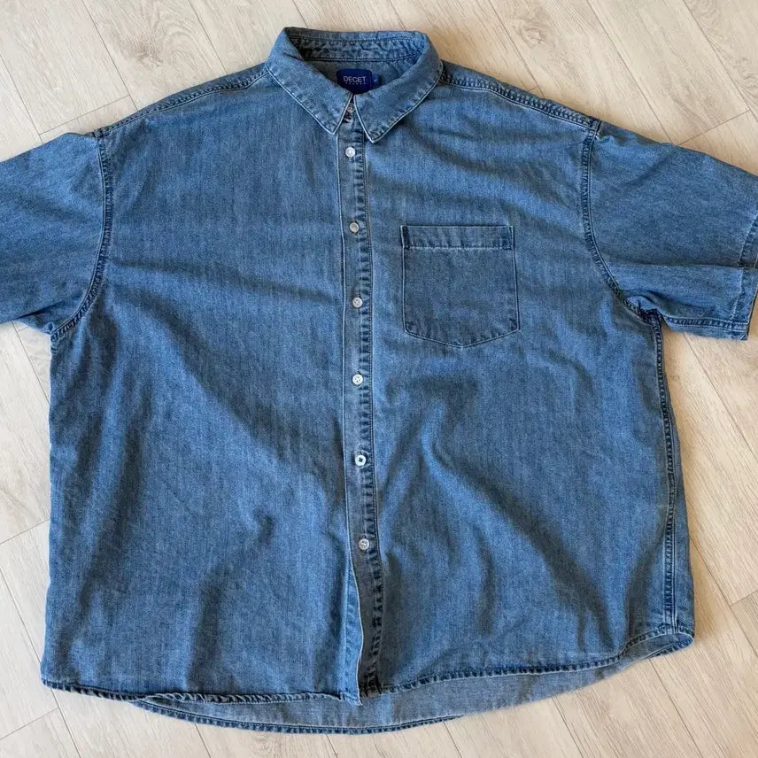 [BUNJANG] DECKAT Short Sleeve Denim Shirt L (Oversized XXL) / 데케트 반팔 청남방 데님셔츠 팝니다-L