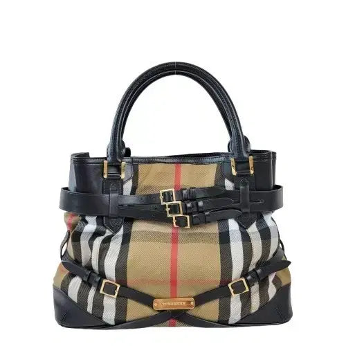 [BUNJANG] Burberry Lynher Tote Bag House Check Canvas Leather / 정품 버버리 하우스체크 린허(Lynher) 토트백