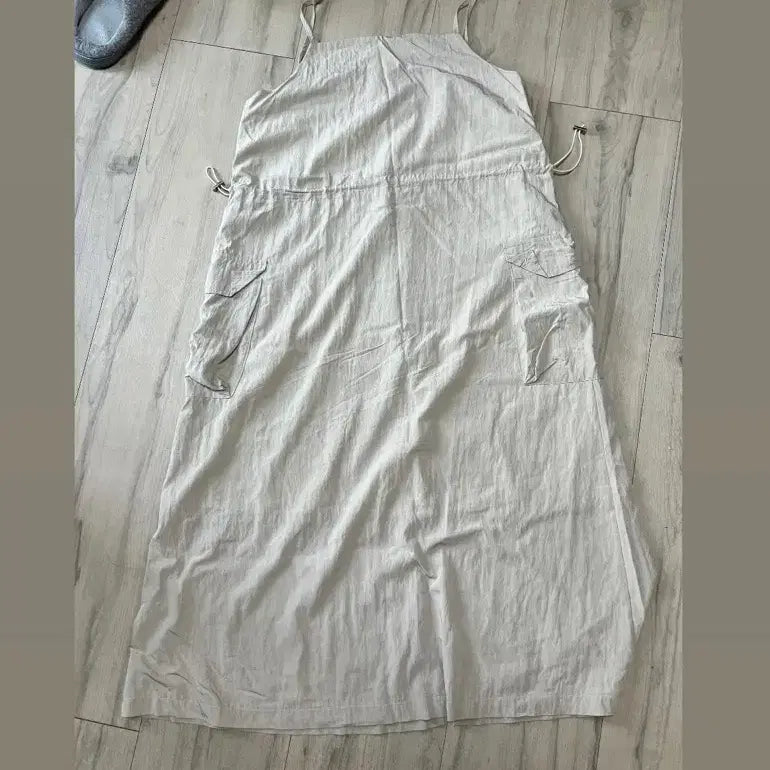 [BUNJANG] Pale Green String Sleeveless Long Summer Dress / 옷장정리) 페일그린 스트링 나시 롱 여름 원피스